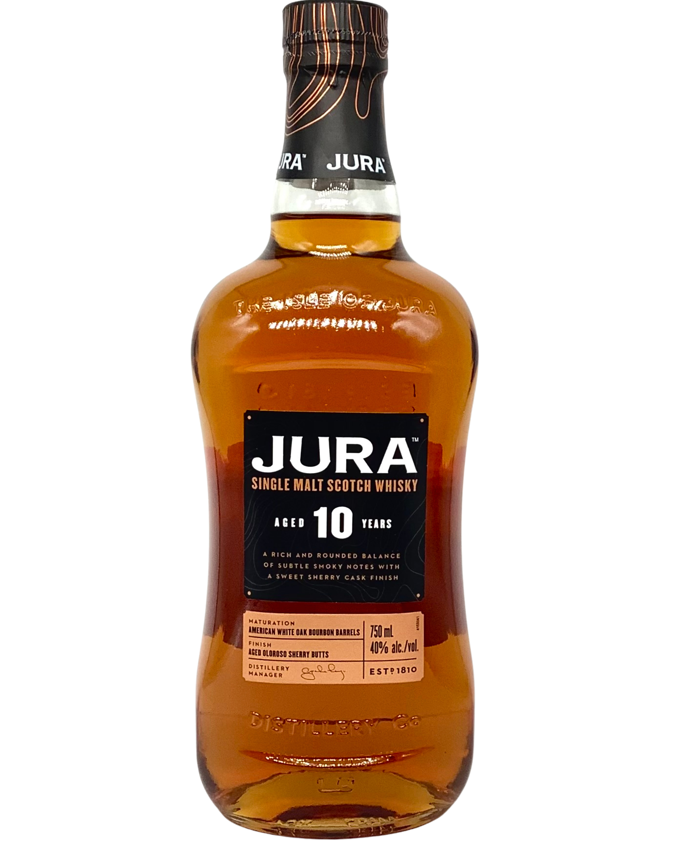 Jura 10 Year Single Malt Scotch Whisky, Isle of Jura, Scotland 750ml newarrival